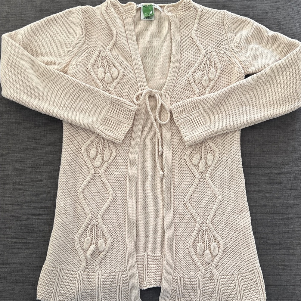 Max Studio Cream Open-Front Cardigan Sz S - Picture 8 of 8